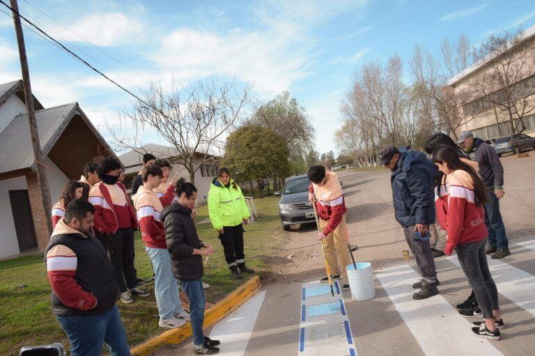 Habilitaron el primer paso peatonal con pictogramas