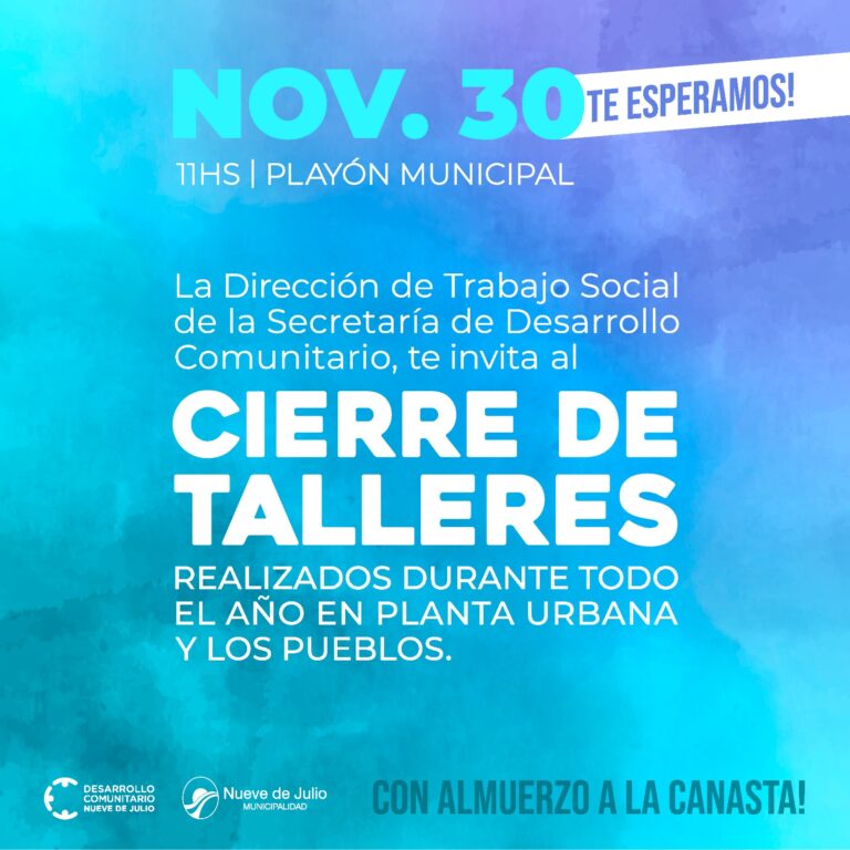 Cierre de Talleres realizados en planta urbana y localidades
