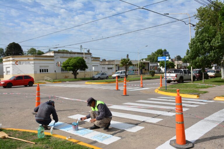 Habilitaron el segundo paso de peatones con pictogramas