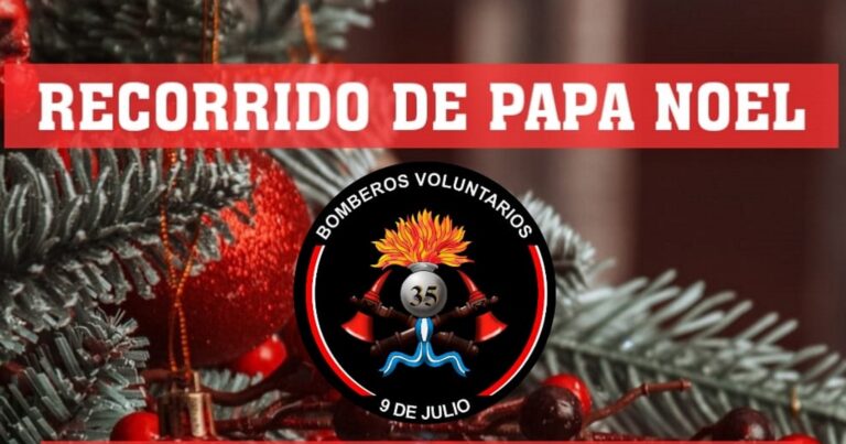 Recorrida de Bomberos, junto a Papá Noel