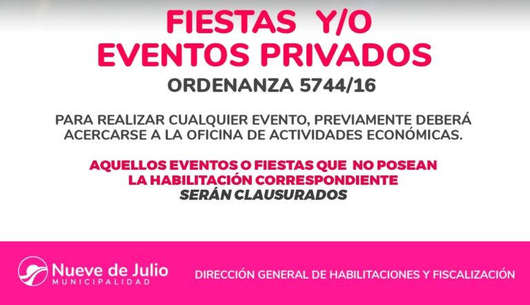 Fiestas y/o Eventos Privados: evitar multas y clausuras