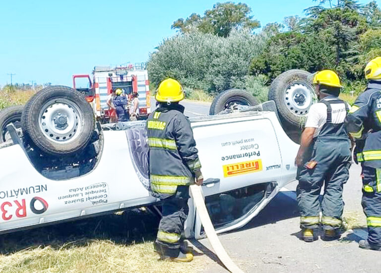 Despiste y vuelco en Ruta 65