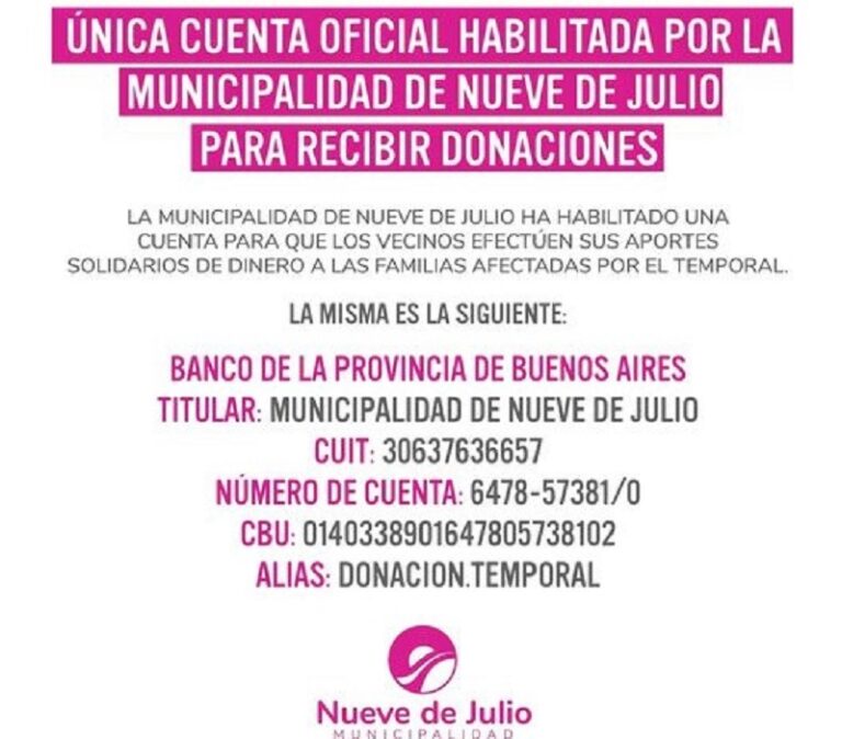 Siguen las donaciones a familias afectadas por el temporal