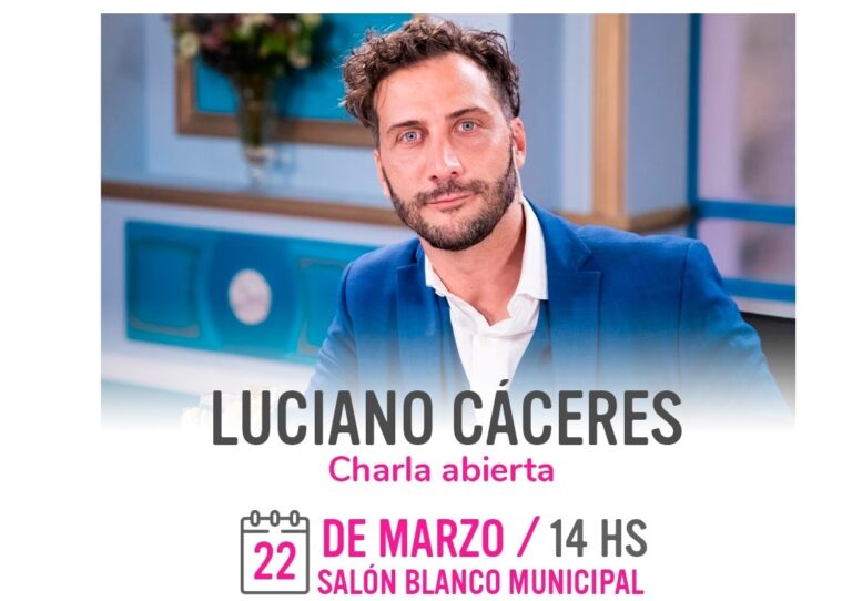 El actor Luciano Cáceres tendrá una charla abierta en 9 de Julio