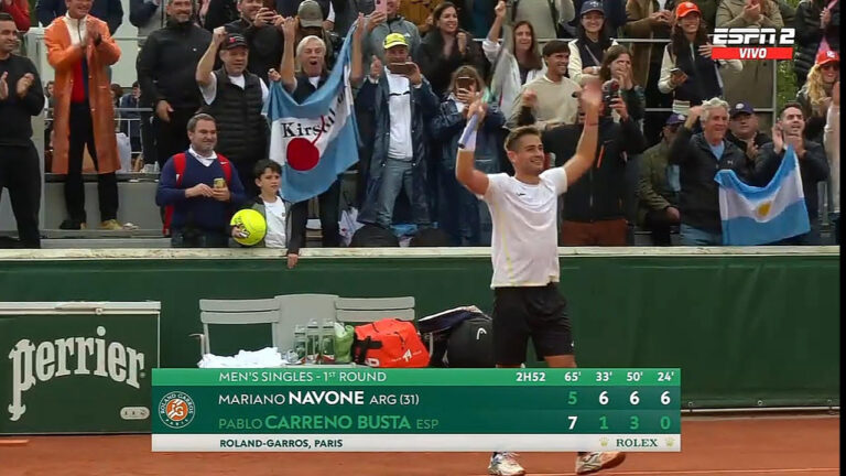 Debut triunfal de Mariano Navone en Roland Garrós
