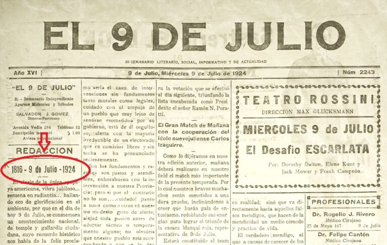Las fiestas patrias de julio, hace un siglo atrás