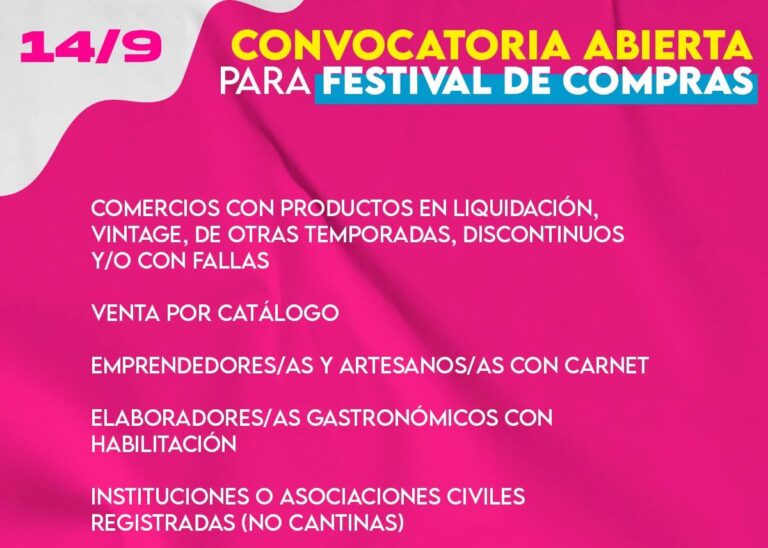 Convocan a sumarse al “Festival de Compras”
