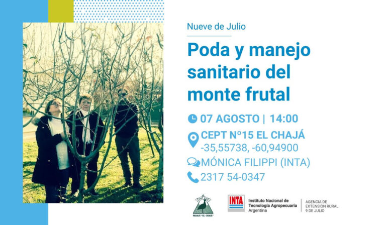 Invitan a jornada «Poda y manejo sanitario del monte frutal»