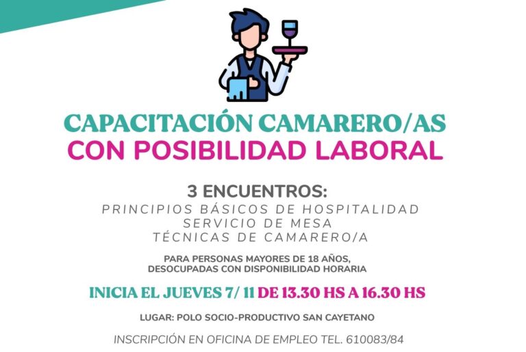 Capacitación destinada a camareros
