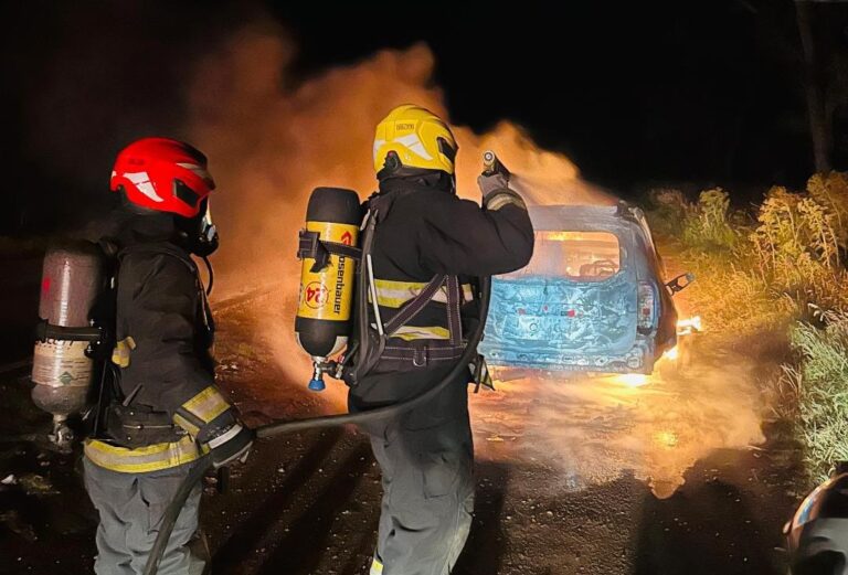 Incendio vehicular en Ruta 65: destrucción total