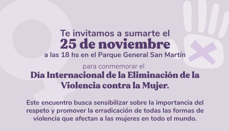 Eliminación de la Violencia contra la Mujer: actividad hoy en el Parque