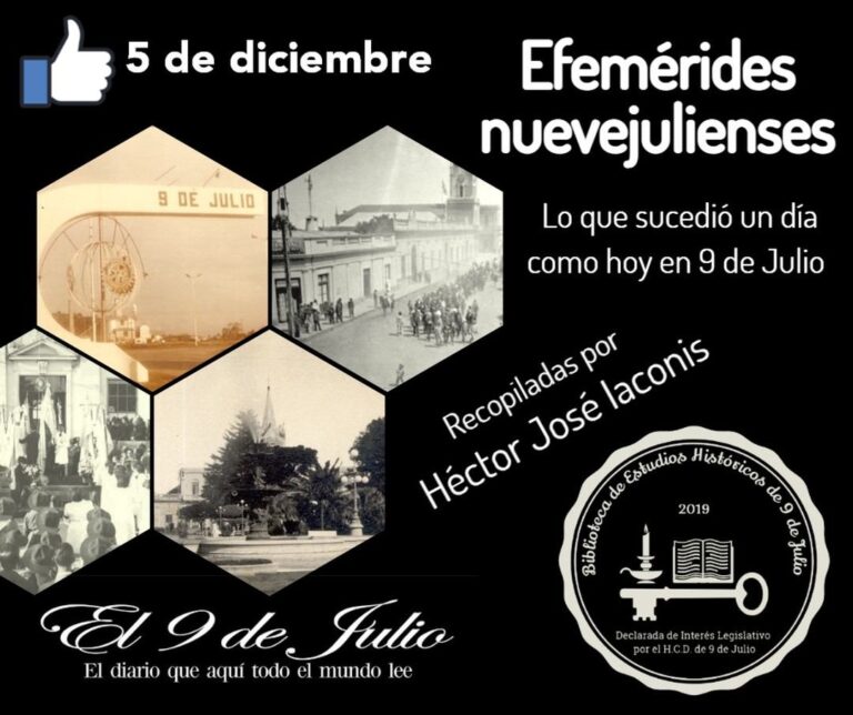Efemérides nuevejulienses. Lo que sucedió un día como hoy en 9 de Julio