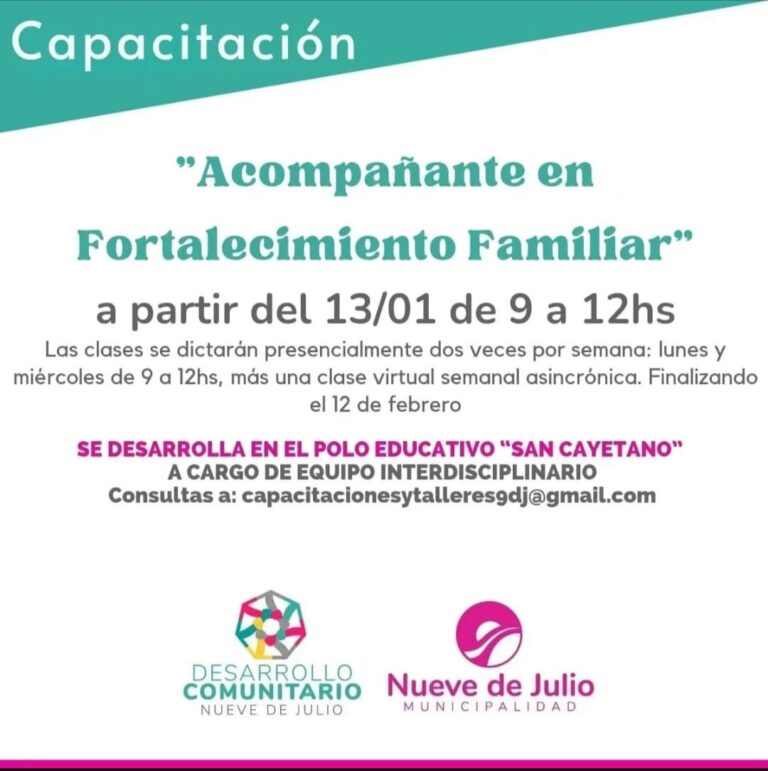 Capacitación para «Acompañantes en fortalecimiento familiar»