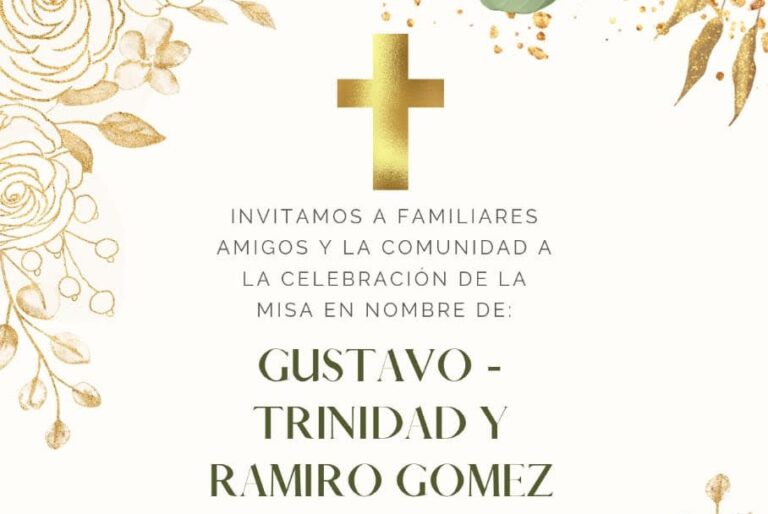 Misa en memoria de Gustavo, Trinidad y Ramiro Gómez