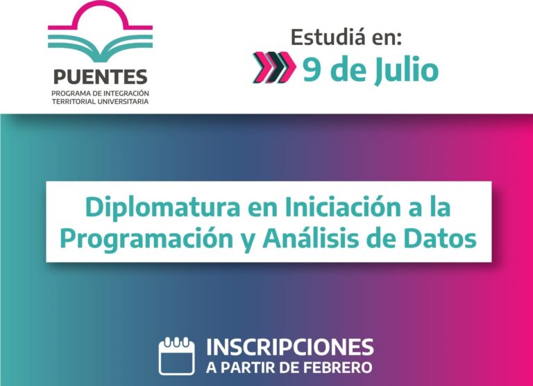 Programa Puentes: inscripción para Iniciación a la Programación y Análisis de Datos