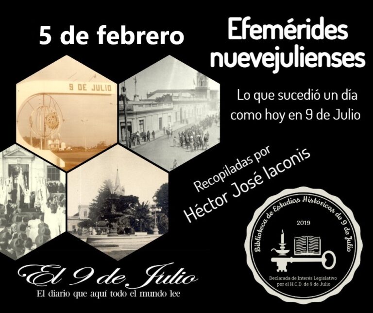 Efemérides nuevejulienses. Lo que sucedió un día como hoy en 9 de Julio