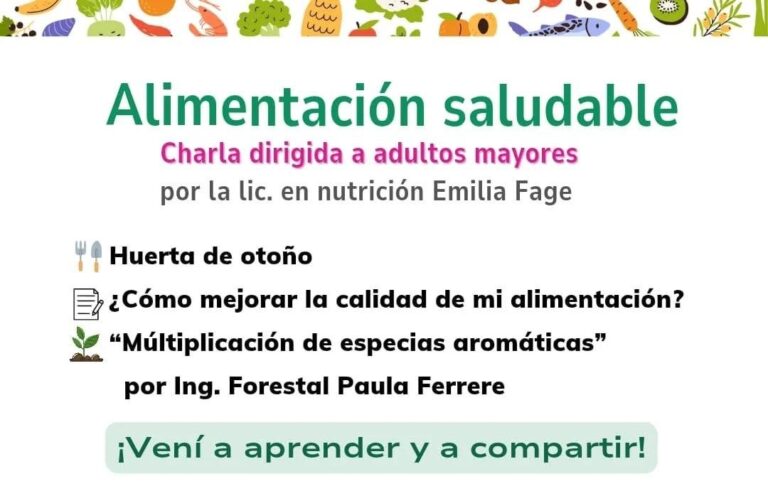 Charla para adultos mayores sobre alimentación saludable