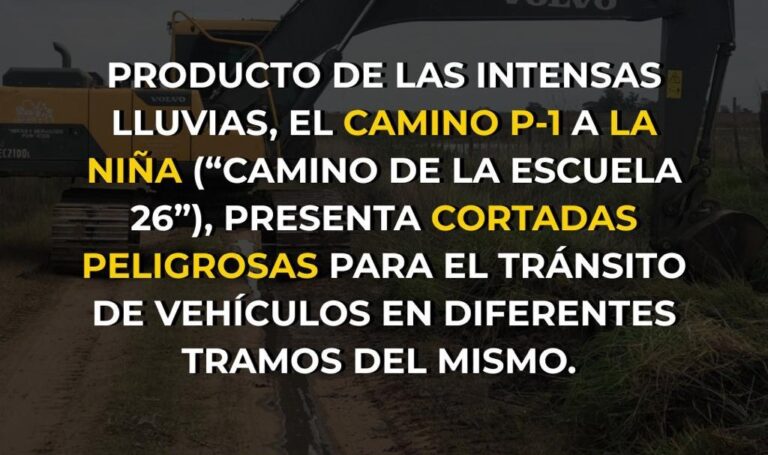 Caminos rurales: cortadas peligrosas