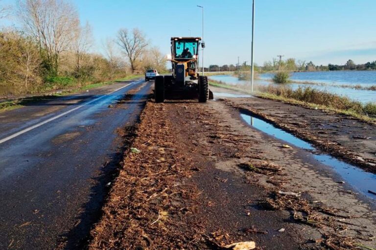 Temporal: trabajos de Vialidad de la Provincia en las rutas afectadas