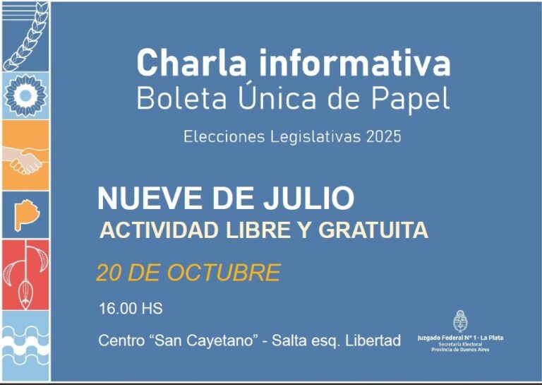 Elecciones: hoy 16 hs charla informativa sobre boleta única de papel