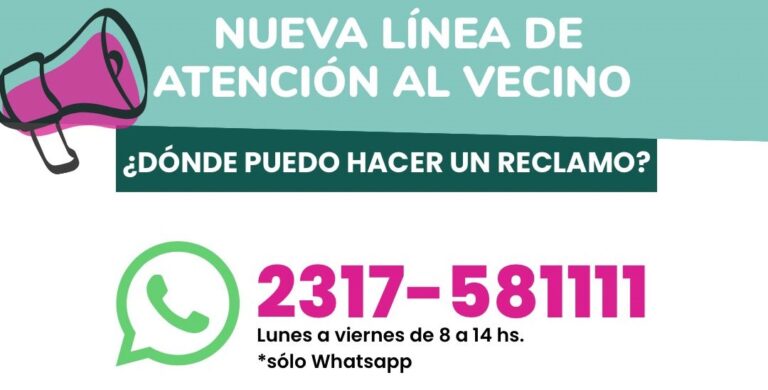 Reclamos a la Municipalidad de 9 de Julio por Whats App