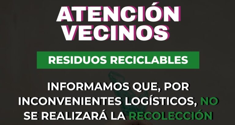 Reciclables: en la Zona 5 no se hará la recolección
