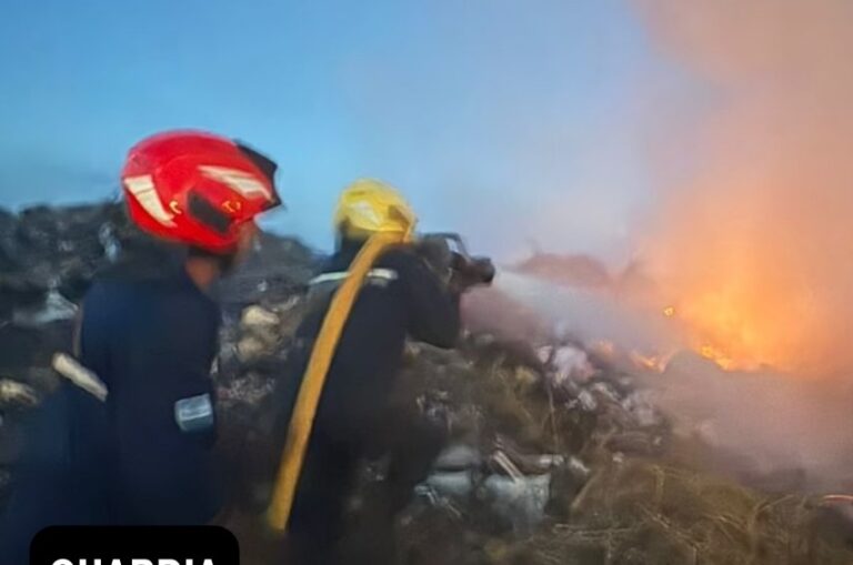 Basural: trabajos de Bomberos y la Municipalidad
