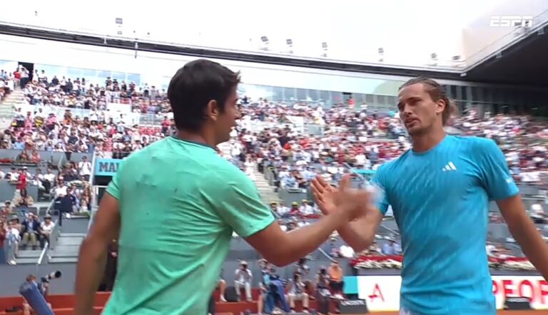 Destacada actuación de Mariano Navone ante Alexander Zverev en Madrid