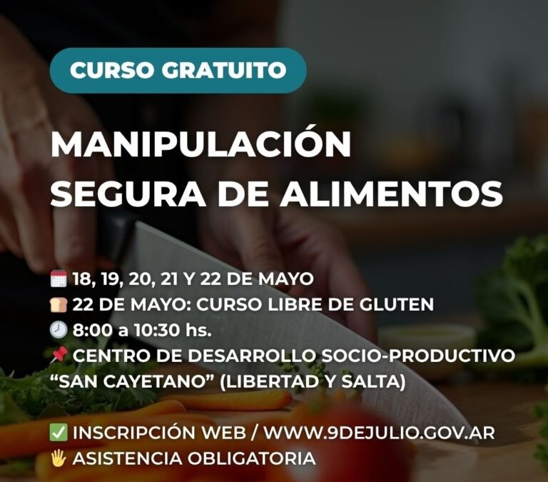 Manipulación de alimentos para gastronomía: últimos cupos