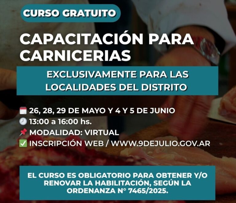 Carnicerías: capacitación destinada a localidades