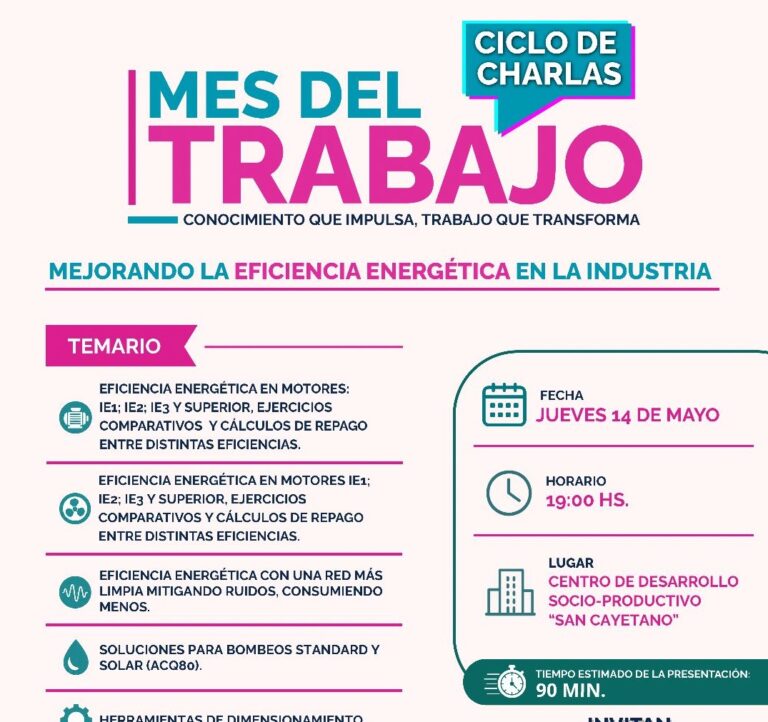 Este jueves: charla “Uso eficiente de la energía en la industria”