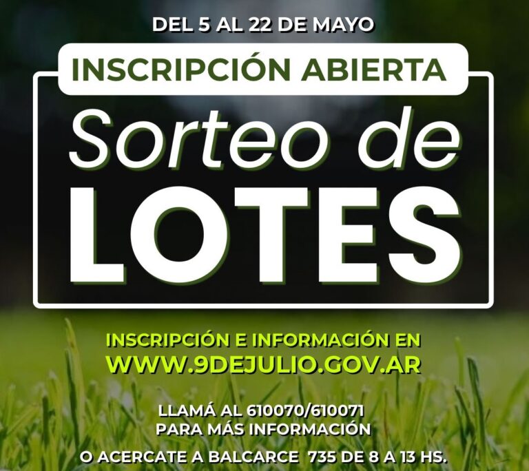 Lotes de dominio municipal: abre la inscripción para el sorteo