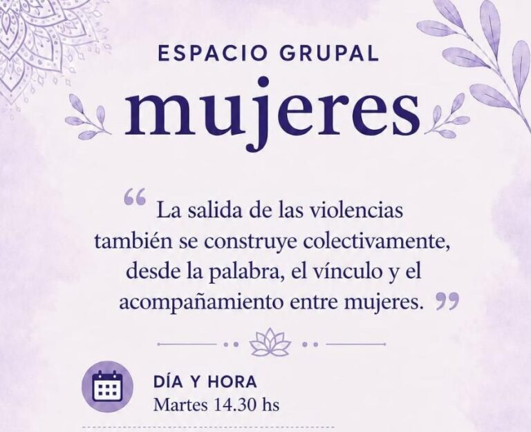 Convocan a “Espacio Grupal Mujeres”