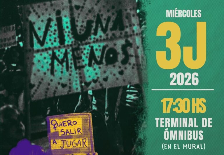 «Ni una menos»: 3J desde las 17.30 hs en la Terminal de 9 de Julio