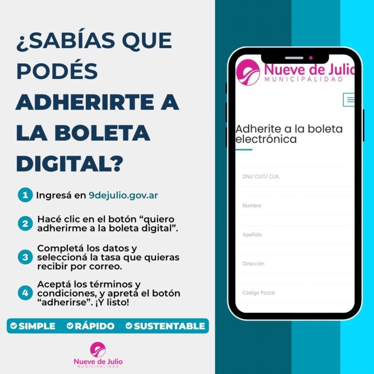 Boleta digital para tasas municipales