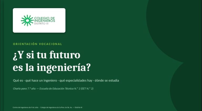 Charla en la Escuela Técnica Nº 2 «¿Y si tu futuro es la ingeniería?»
